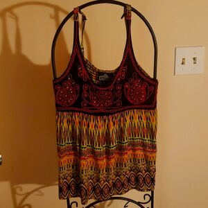 Angie Black and Red Bohemian Style Top